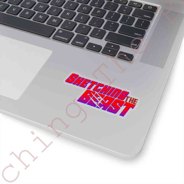 Sketching The Beast Kiss Cut Sticker