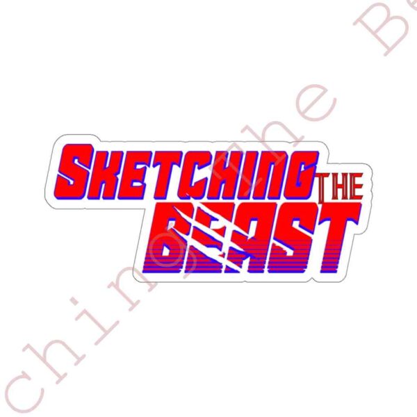 45750-2.jpg Sketching The Beast Kiss Cut Sticker