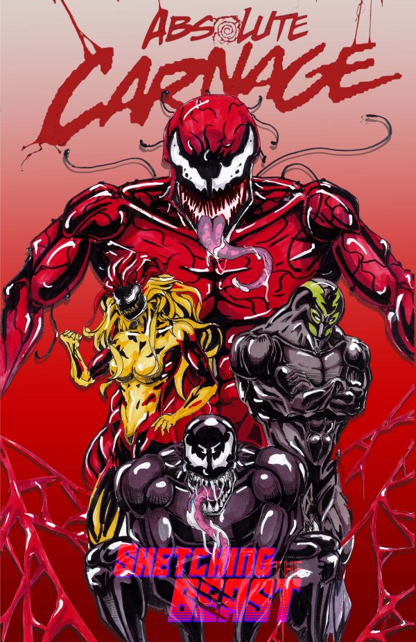 absolute carnage Phone Background Absolute Carnage Symbiote Family Downloadable Phone Wallpaper