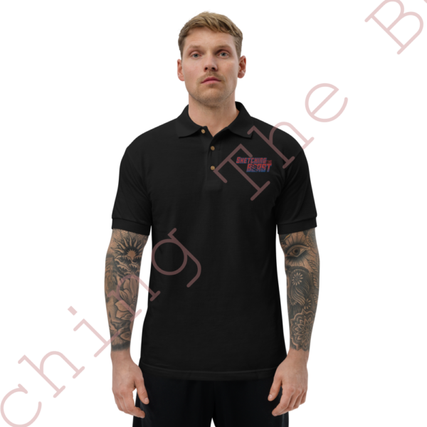 Embroidered Sketching The Beast Polo Shirt