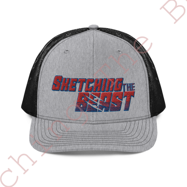 snapback-trucker-cap-heather-grey-black-front-6054bb7f0a125.png Sketching The Beast Cap