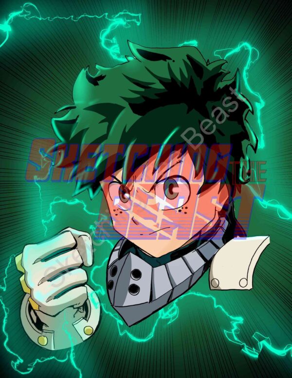 Deku print 8.5 x 11 Comic Headshot