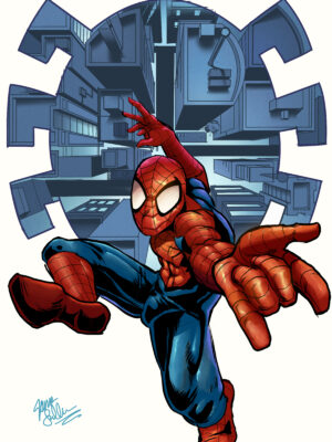 spidey 1_blue 11 x 17 Spiderman On Logo
