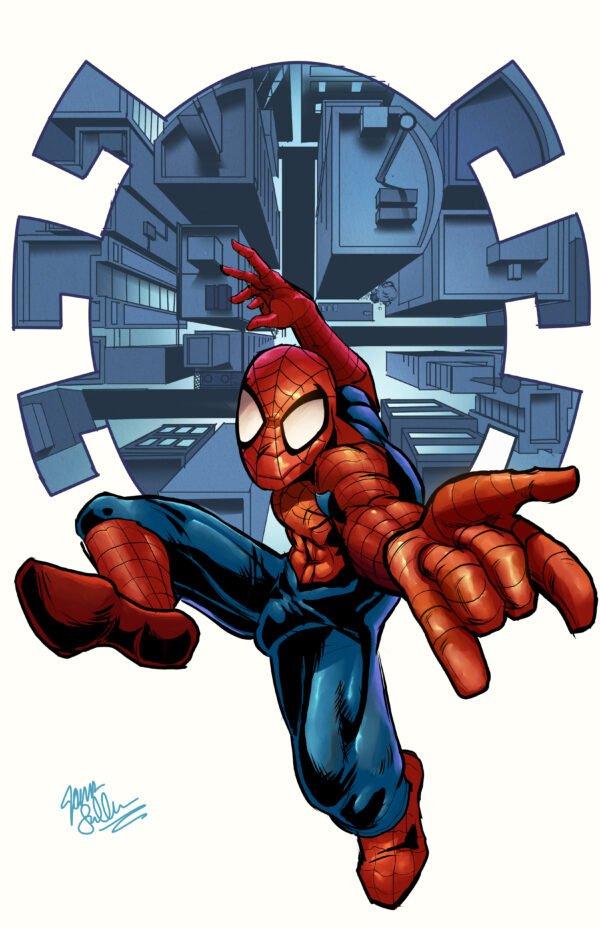 spidey 1_blue 11 x 17 Spiderman On Logo