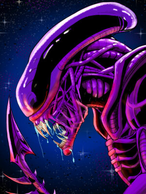 alien 5 x 7 Xenomorph
