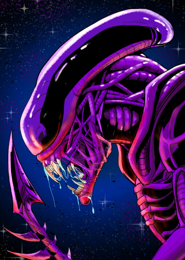 alien 5 x 7 Xenomorph